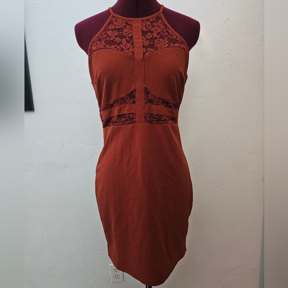 Burnt orange, sleveless dress